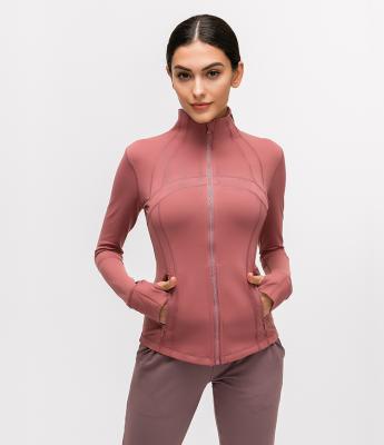 China Tops 2020 Breathable Selling New Perfect Fit Women's Custom LOGO Long Sleeve Zipper Yoga Jacket for sale