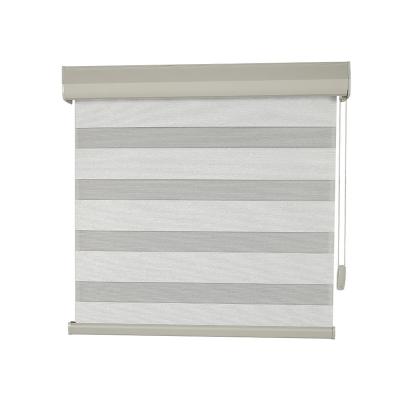 China Unique slat design hot sale basic stripe dual roller sheer light filtering shades with good flatness zebra blinds fabric for sale