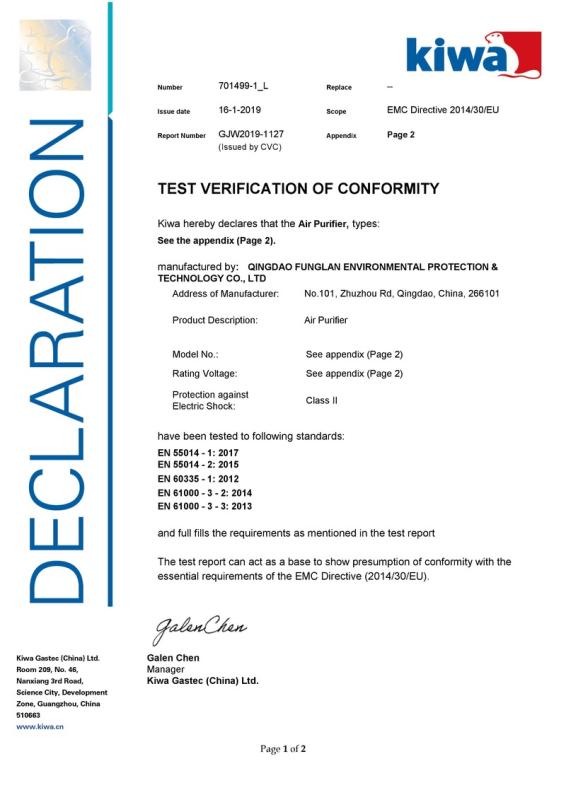 CE - Qingdao Funglan Environmental Protection & Technology Co., Ltd.