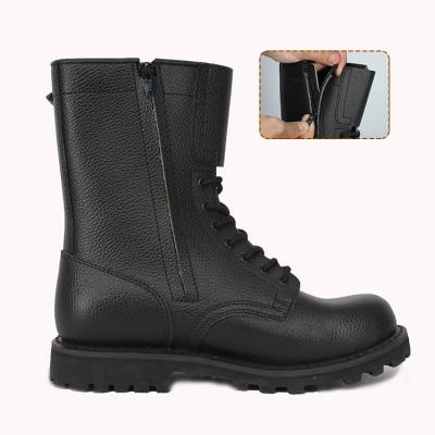 China Anti-Slip Mens Leather Full Grain Winter Boots Ligthweight Military Boots Black Military Boots for sale