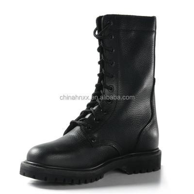 China Black Genuine Leather Rubber Half Boots Military Combat Boots for sale