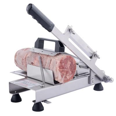 China Factory Multifunctional Stainless Steel Kitchen Bacon Mutton Rolls Frozen Meat Cutter Slicer Manual Slicing Machine for sale