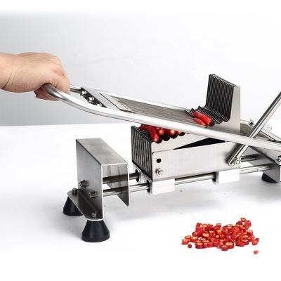 China 120mm Manual Mini Household Stainless Steel Chop Chilli Chili Peppers Slicer Cutter Cutter Machine for sale