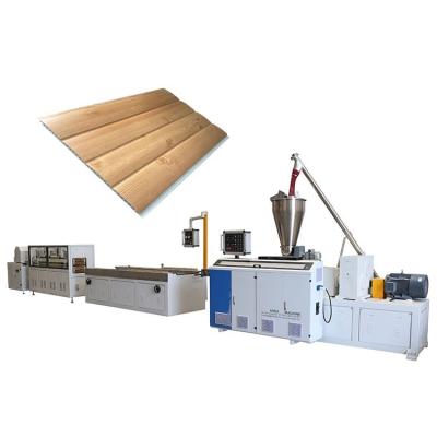 China Plates Plastic Wpc Board Sheet Panel Profile Extruder Technology Wood Extruder Machine PVC Door Panel Machine Double Screws New for sale