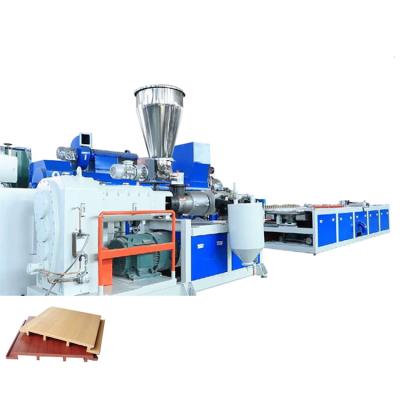 China Automatic Wood Plastic Plates Floor PVC Wpc Decking Making Wall Panel Machine for sale