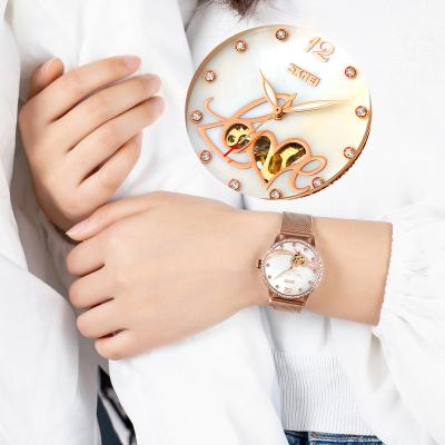 China Skmei de water resistant 9255 automatic mechanical relojes woman wrist watches brand logo lady custom automatic fashiom watch for sale