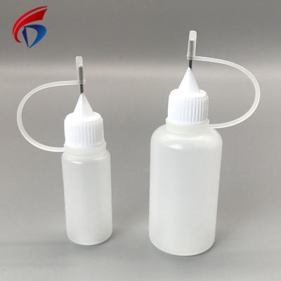 China Wholesale 10mL 15mL 30mL PE Plastic Needle Top Glue Dropper Bottle For e Liquid Vape Juice Vape Water Liquid Glue for sale