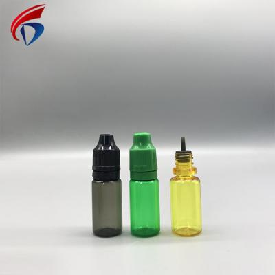 China Household Products Hot Sale 10ML Plastic Squeeze PET 10ML E Liquid Dropper Bottle With Tamper Proof Cap for sale