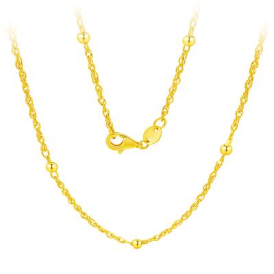 China CLASSIC High Quality Anniversary 24K Pure Gold Chain Necklace Women 999.9 for sale