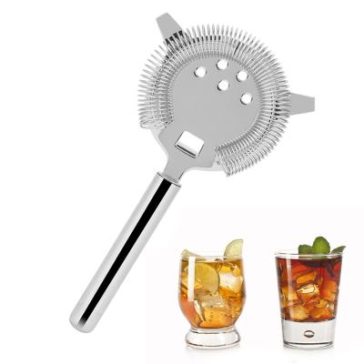 China Viable Bar Accessories Portable Amazon Bartender Ice Filtering Tool Stainless Steel Cocktail Strainer for sale