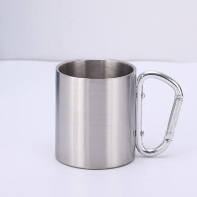 China Amazon Camping 220ml Outdoor Water Milk Beer Rising Mug Sustainable Success Double Wall With Climbing Hook for sale