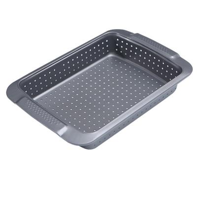 China Amazon Sustainable 2021 Hot Sale Tool Food Safe Carbon Steel Cake Baking Pastry Making Mold Non-Stick Pizza Pan for sale