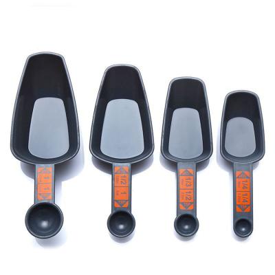 China Amazon Best Selling Products 2021 Viable Baking Instrument Adjustable Plastic Salt Coffee Doser 4 Pcs Set With Scale Gauge for sale