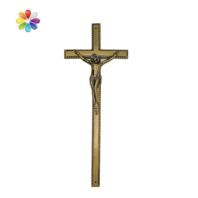 China European Style Zamak Crucifix 8031 ​​In Electronic Plated And Casket Lid Decoration for sale