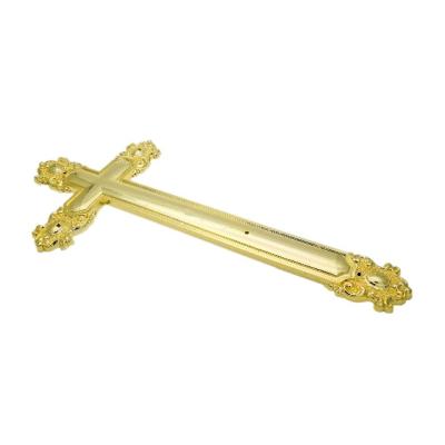 China European Style Crucifix Funeral Cross 6002 ABS Material In Gold Color for sale