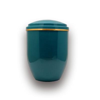 China Bule European Style And Green Color With White Flash Point Ash Urn For Cremation Products Funeral for sale