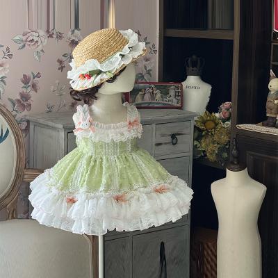 China Wholesale Breathable Kids Clothes Vintage Summer Baby Spanish Dress For Girls Dresses Yellow 320 Lace Dress for sale