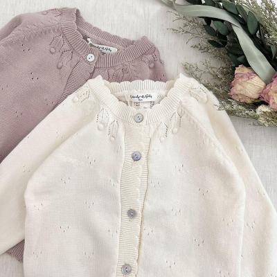 China Wholesale Drop Breathable Spring Kids Sweaters For Babies Pink White Knitted Casual Children's Clothing Boutiques B42AS22171 for sale