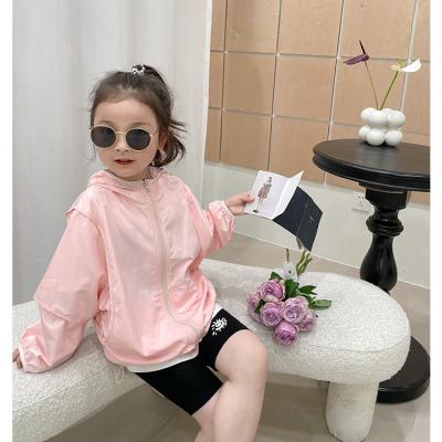 China 2022 Summer Design Korean Infant Babies Rashguard Jacket Toddler Kids Anti-Wrinkle Lavender Sun Proof Hooded Clothing 617V095032 for sale