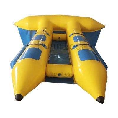 China Outdoor fun 6 person water games PVC water flying fish inflatable banana boat for sale for sale