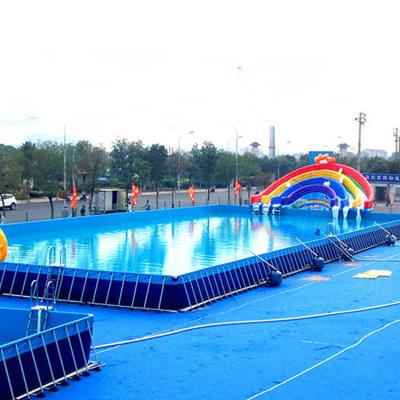 China Fashion Design PVC Adult Indoor Outdoor Inflatable Metal Frame Slide Movable Kids Swimming Pool For Sale Customized Size for sale