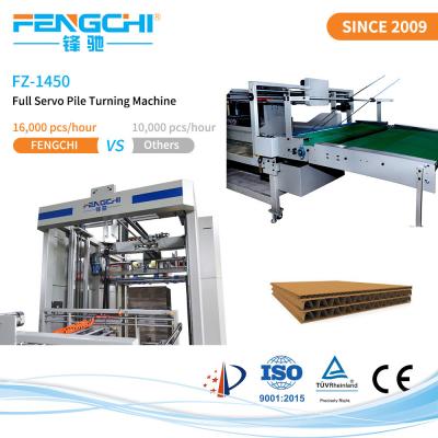 China One Key Start Automatic Corrugated Paper Carton Packing Pile Turner Machine for sale