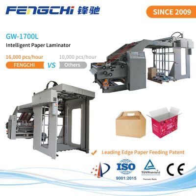 China Intelligent 3 PLY Flute Laminator Machine Speed Paper Laminating Fengchi GW-1700L for sale