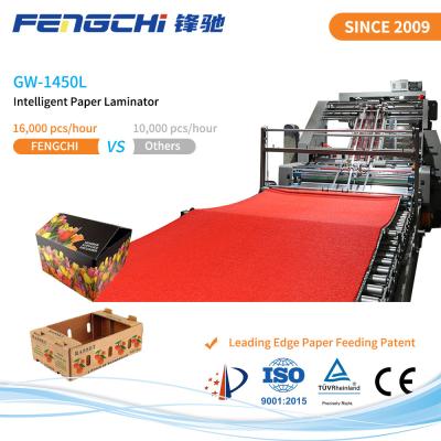 Chine GW-1450L Machine de laminage à chaud de papier à flûte rapide avec alimentation sous vide unique à vendre