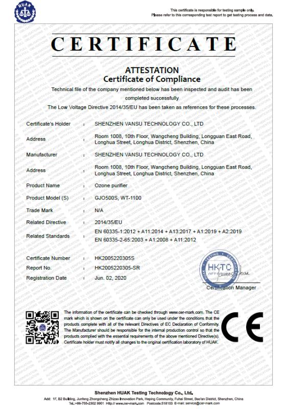 CE - Shenzhen Vansu Technology Co., Ltd.