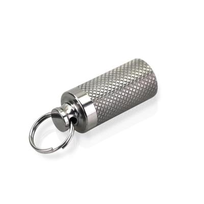 China Titanium Portable Decorative Metal Pill Key Chain Box for sale