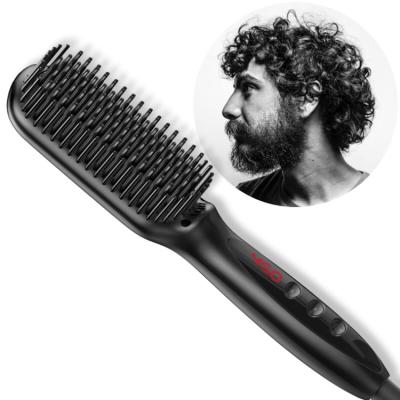 China Hotel WSTA Professional Ceramic Beard Comb Brush Hair Straightener for sale