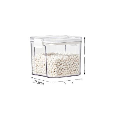 China Best Selling Freshness Preservation Square Sealed Household Kitchen Transparent Plastic Storage Tub For Cereals Snacks Spices Storage Box for sale