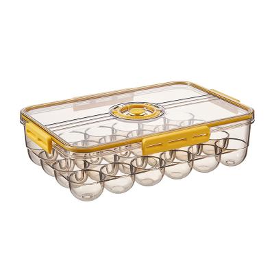 China Viable Hot Selling Creative Cell Egg Box Kitchens 24 Ending Transparent PET Plastic Sealed With Lid Egg Storage Box for sale