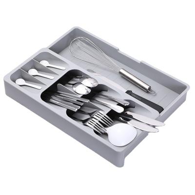 China Best Viable Selling Collapsible Buffet Drawer Compartment Knife And Fork Spoon Storage Containers for sale