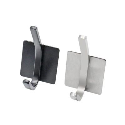 China Sustainable 304 Stainless Steel Wall Hooks Adhesive Wall Mounted Bathroom 3M Wall Hooks for sale