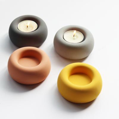 China Home decoration candlestick sold directly by the manufacturer of the colorful cement candle jar for sale