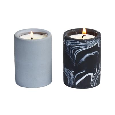 China Customized Wholesale Scented Concrete Candle Cup Gray Cement Candle Jar for sale