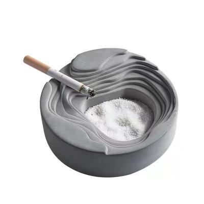 China Simple Gray Concrete Home Office Terrace Ashtray Cement Ashtray Bucket Ashtray Cement Restaurant Hotel Indoor Ashtray Home Decoration for sale