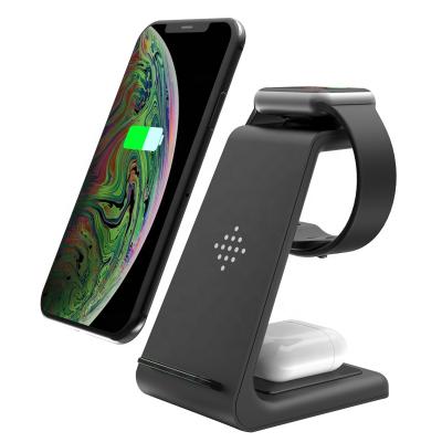 China 10W Qi Wireless Fast Charger Stand 3 in 1 Wireless Charger Stand for Apple Phone Watch Earphones for sale