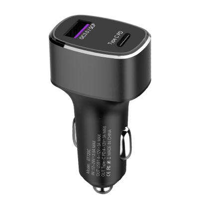 China New Arrival 12-24v Car Microphone Charger QC3.0 Super Fast 2 Port 1 USB Charging Type-c Super Fast Charging Car Charger QC3.0 for sale