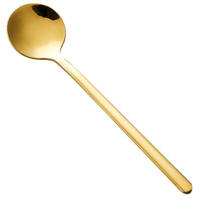 China Disposable Metal Soup Spoon Stainless Steel Salad Spoon Coffee Tea Dessert Spoon for sale