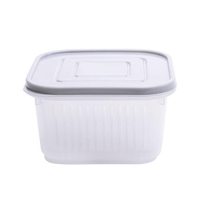 China Viable Square Refrigerator Garlic Onion Debris Box Kitchen Storage Organizer Box Crisper Ginger Drain Sealed Plastic Box for sale