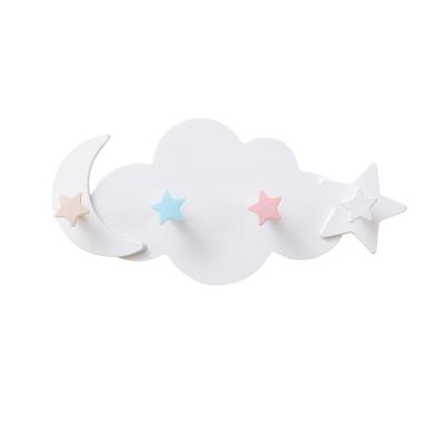 China Modern Cute Star Moon Cloud Shape Wall Hanger Kitchen Storage Nail Free Hook for sale