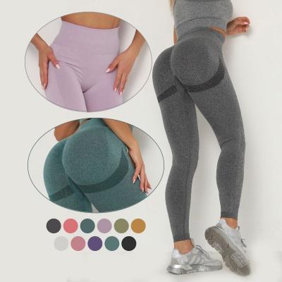 China Women's Breathable Tiktok High Waisted Yoga Pants Workout Gaiters Crac! crack! butt to lift seamless gaiters for sale