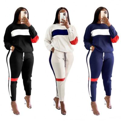 China Anti-Wrinkle 2021 Winter Autumn Women Custom Joggers Sweatsuit Set Sweatpants Sweatpants And Hoodie Set Woman Trial Suit Two Piece Set for sale