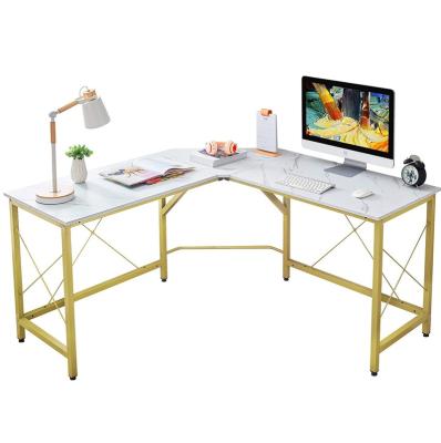 China FREE SAMPLE 59 (Size) Corner Adjustable Computer Desk Gaming Home Office Writing Workstation Space Saving Easy Assemble White Marble for sale