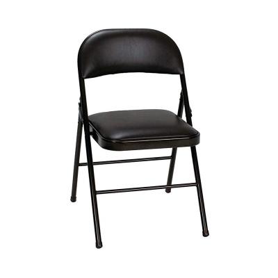 China FREE SAMPLE Vinyl Folding Chair Custom Wholesale Foldable Black for sale