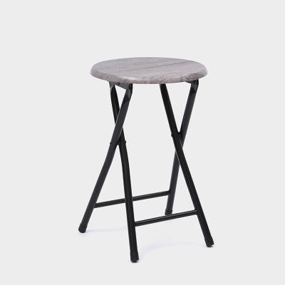 China High Quality Cheap Portable Round Folding Single Protable Stools Chair Modem Metal Frame Simple Wholesale Bar Stool for sale