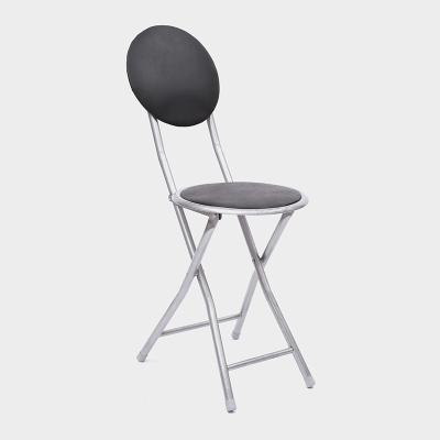 China Bar Chair With Back Free Samples Hot Sell Metal Outdoor Bar Stool Round Seat Modern Design Folding Bar Chair Thick Soft Metal Bar Stool for sale