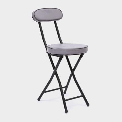 China Free Sample Round Stools Chair Round Chair Stylish Foldable Wholesale Fashion Metal Portable Round Cushioned Padded Leisure Foldable Chair for sale